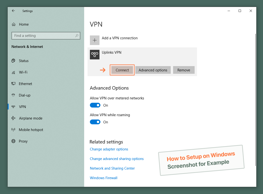 Uplinks VPN Windows Guide Step 3