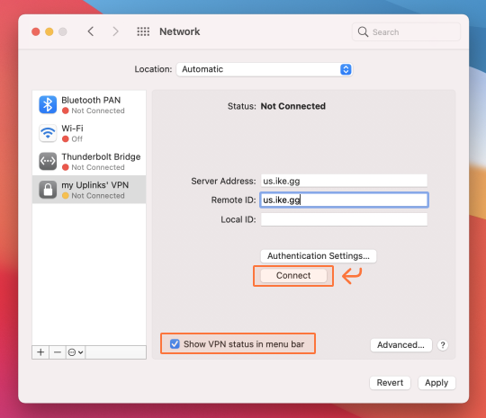 Uplinks VPN macOS Guide Step 3